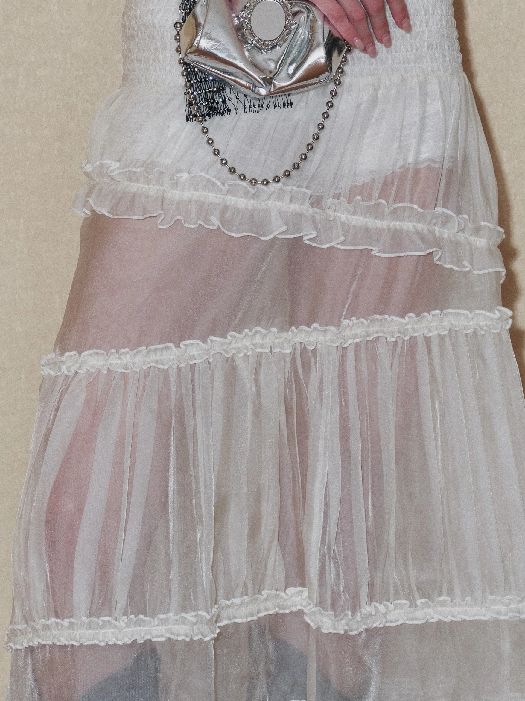 Semi-sheer Tiered Skirt(With Lace Shorts) - Image 6