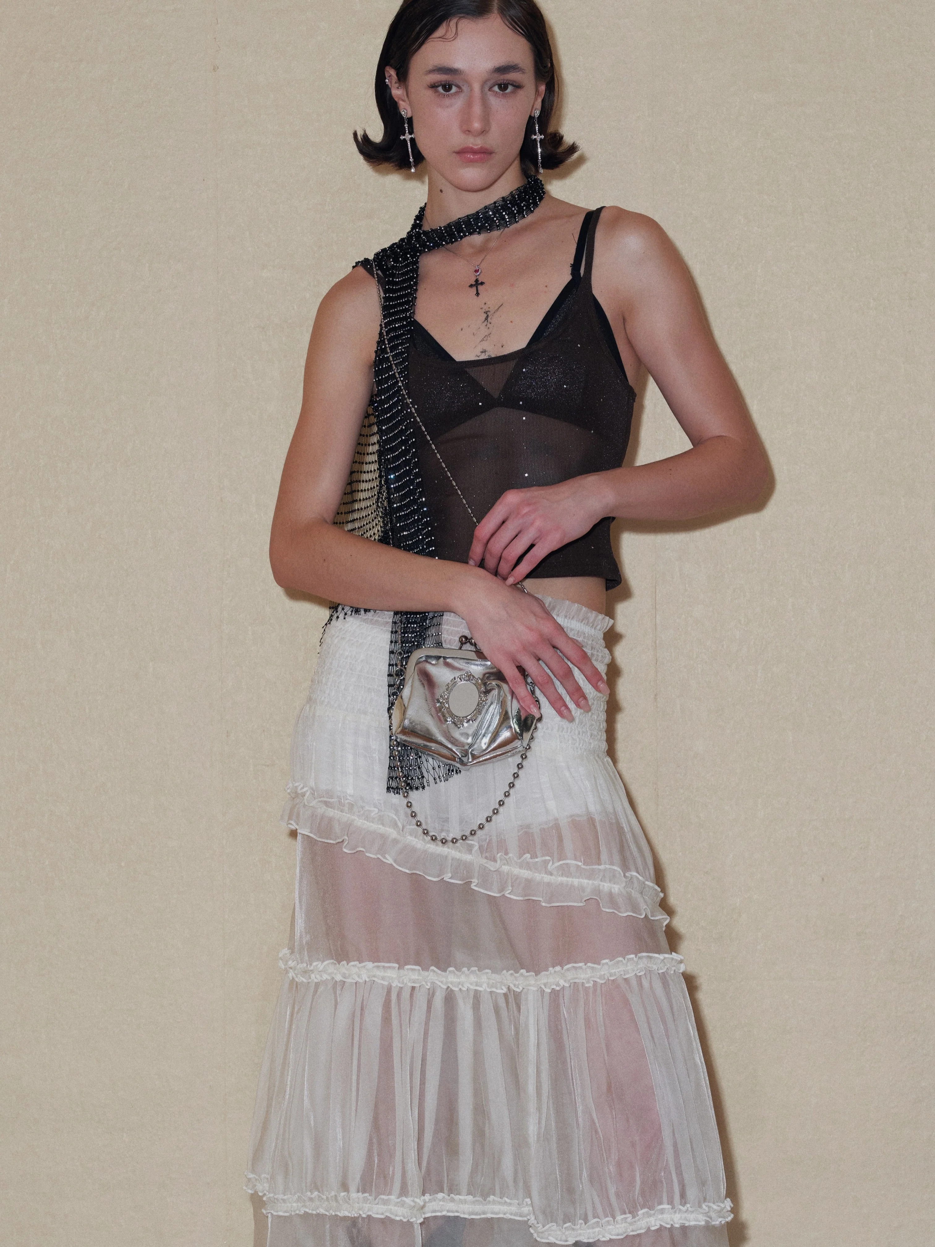 Semi-sheer Tiered Skirt(With Lace Shorts) - Image 7