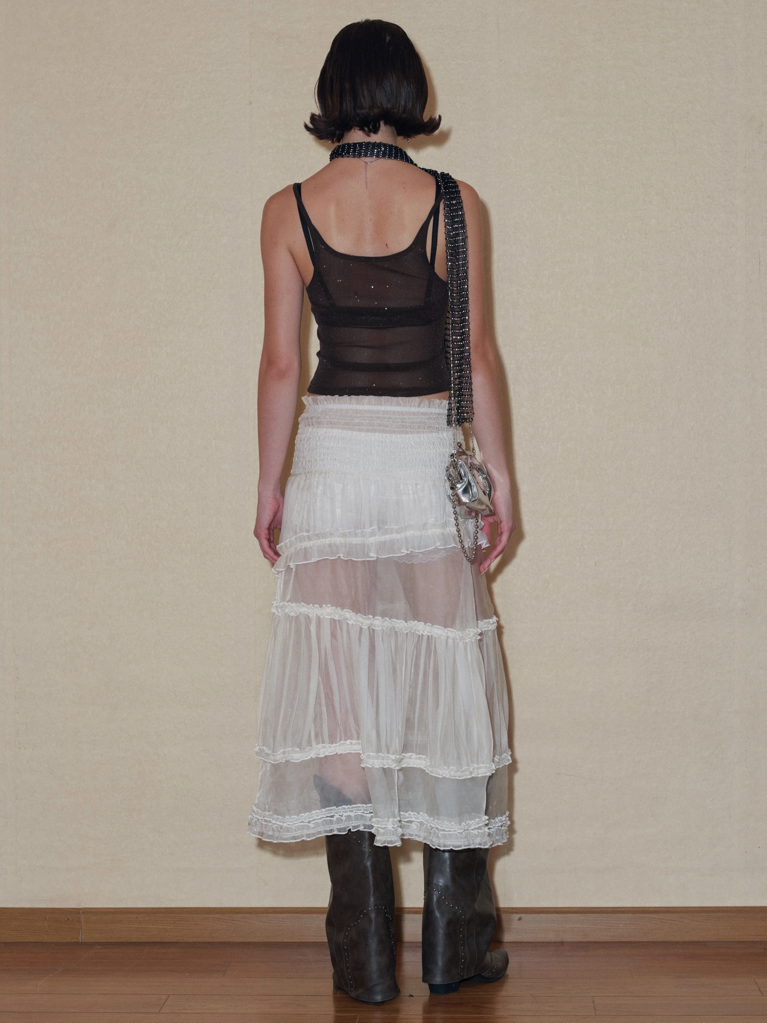 Semi-sheer Tiered Skirt(With Lace Shorts) - Image 8
