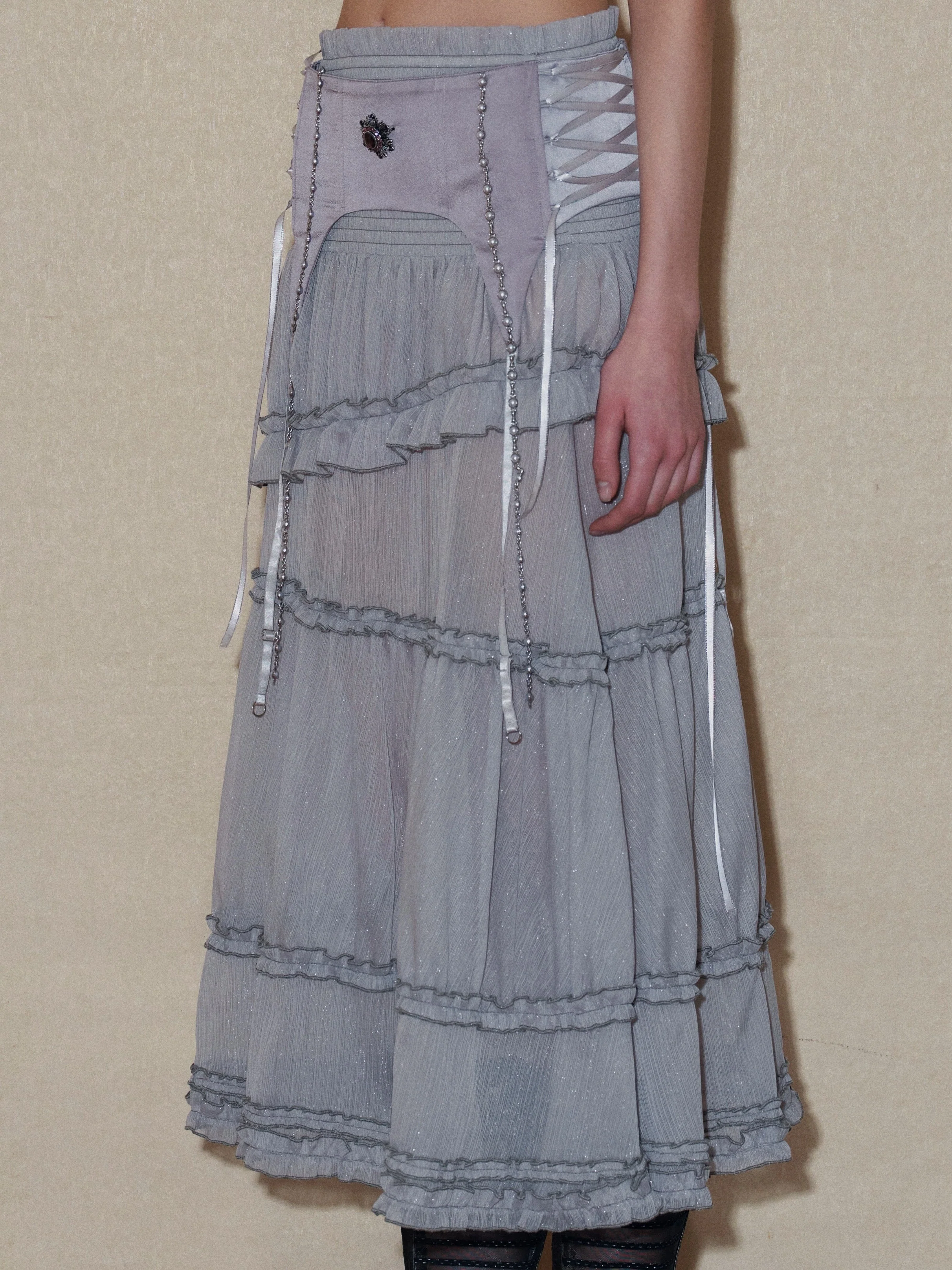 Semi-sheer Tiered Skirt(With Lace Shorts) - Image 13