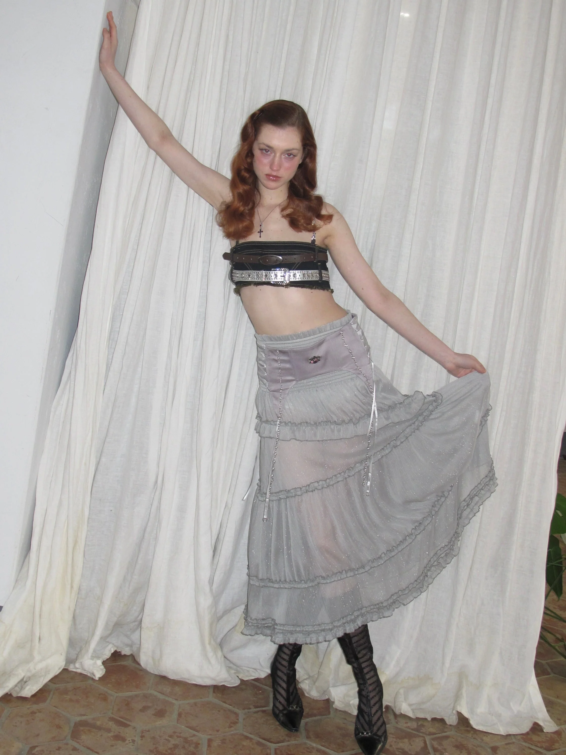 Semi-sheer Tiered Skirt(With Lace Shorts) - Image 3