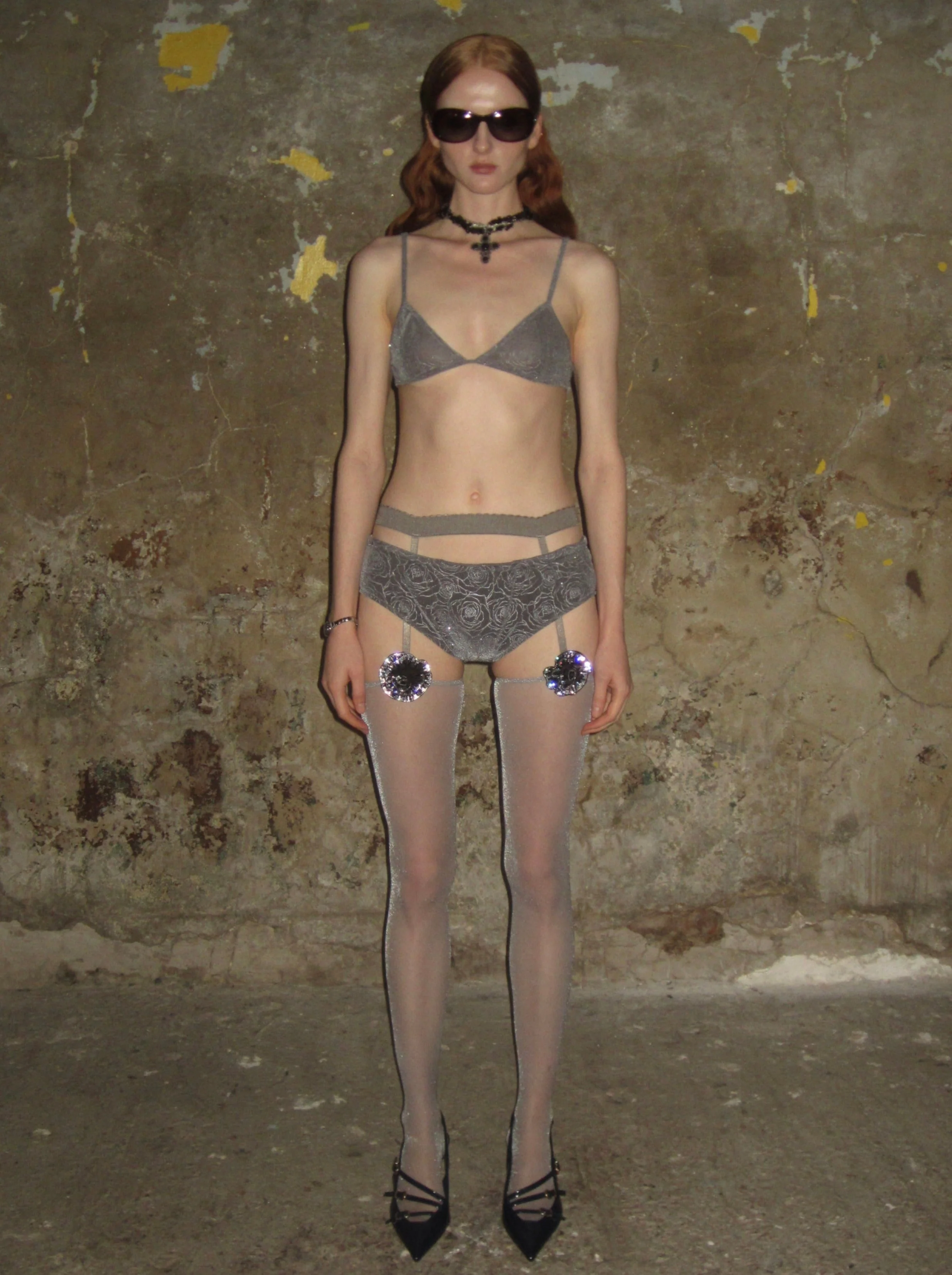 Sequined Mini Shorts /Gray - Image 8