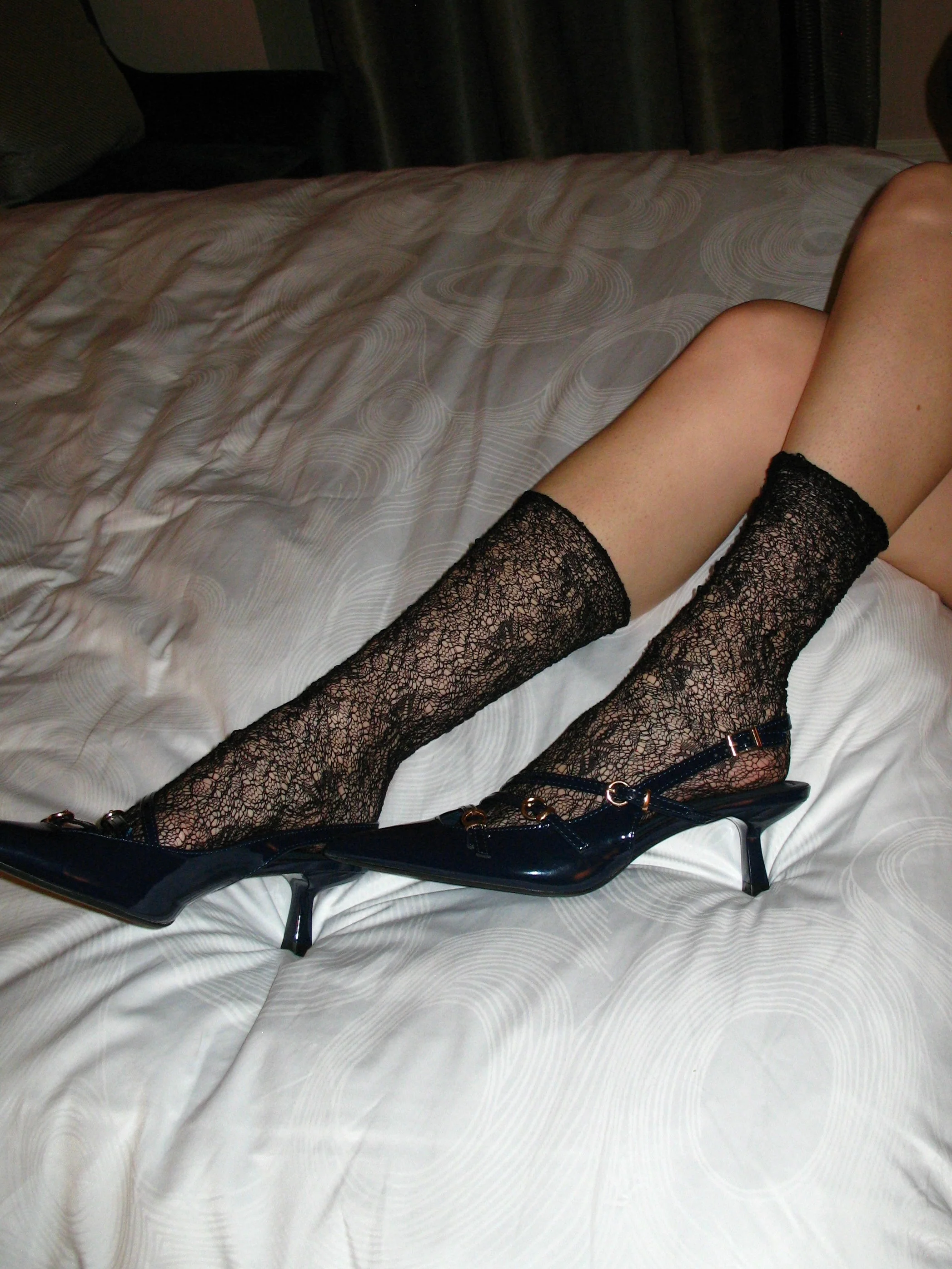 Sheer Mesh Lace Scrunch Socks - Image 6