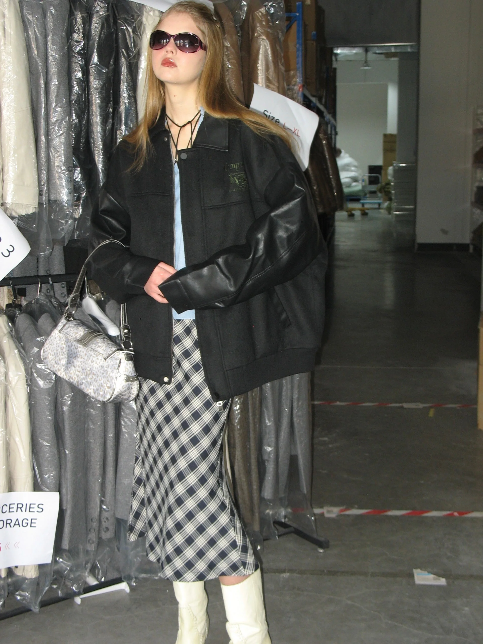 Spliced Faux leather Jacket - Image 5