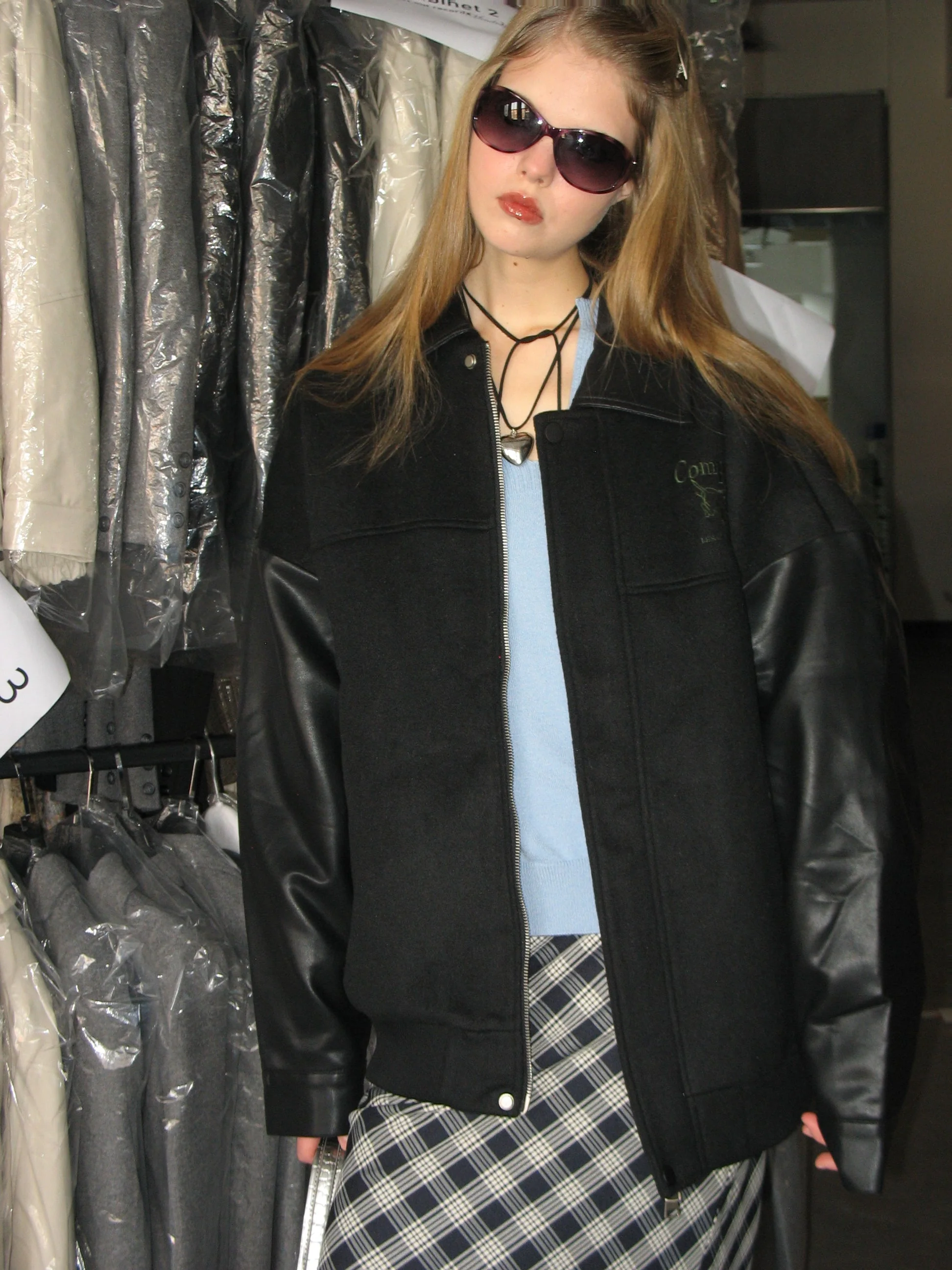 Spliced Faux leather Jacket - Image 6