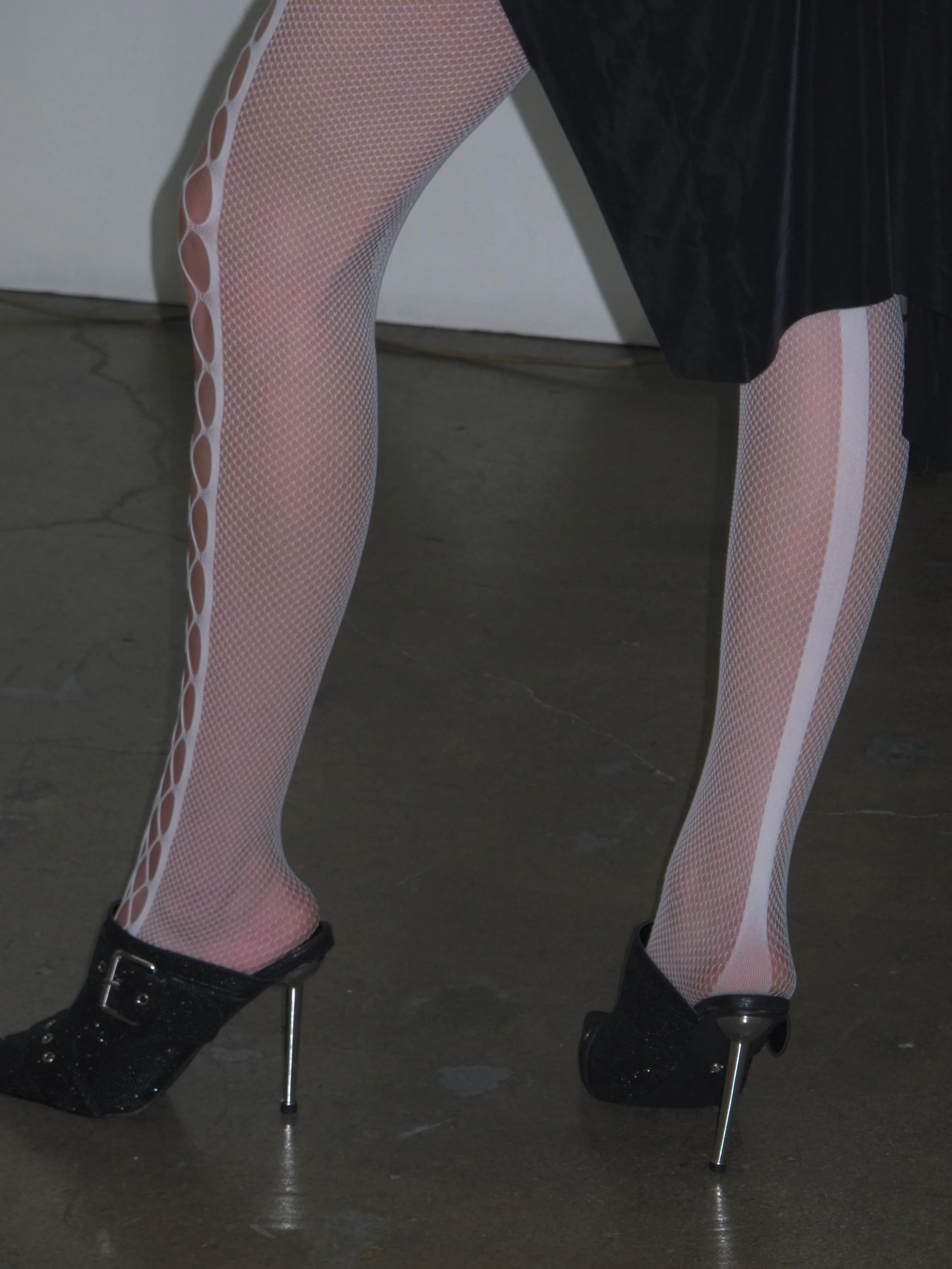 White Fishnet Thigh-High Stockings - Image 6